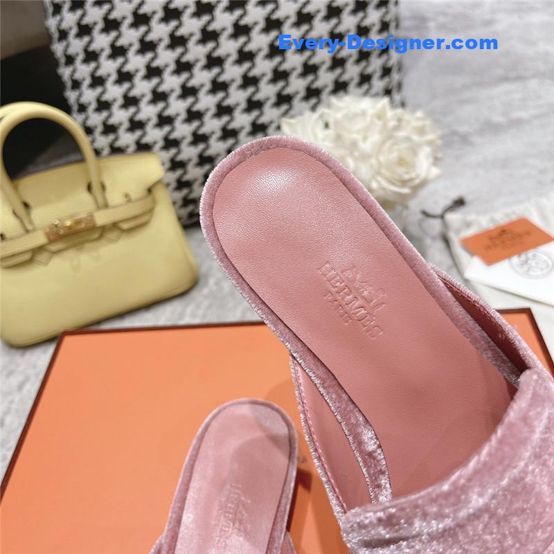 hermes H buckle classic slippers