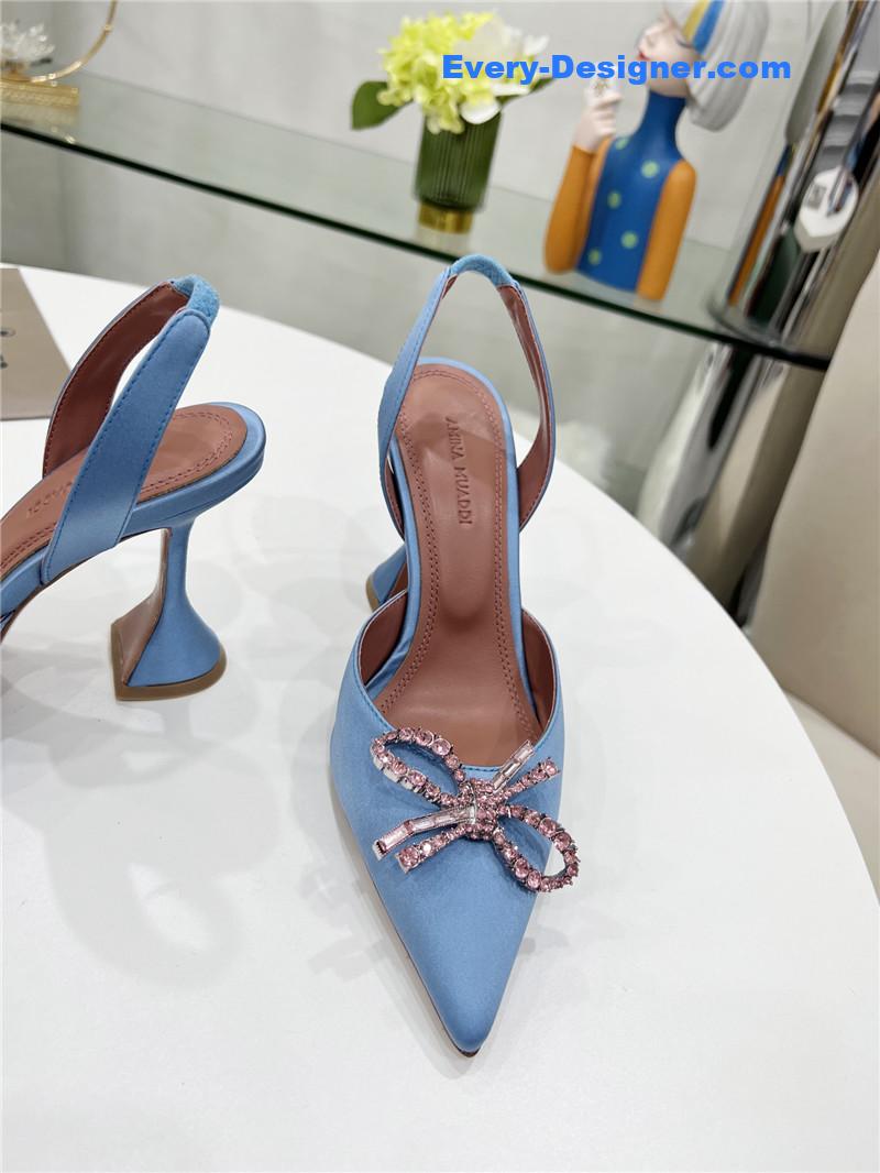AMINA MUADDI high-end rhinestone original buckle pumps