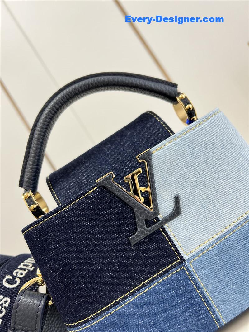 louis vuitton lv capucines mini denim bag