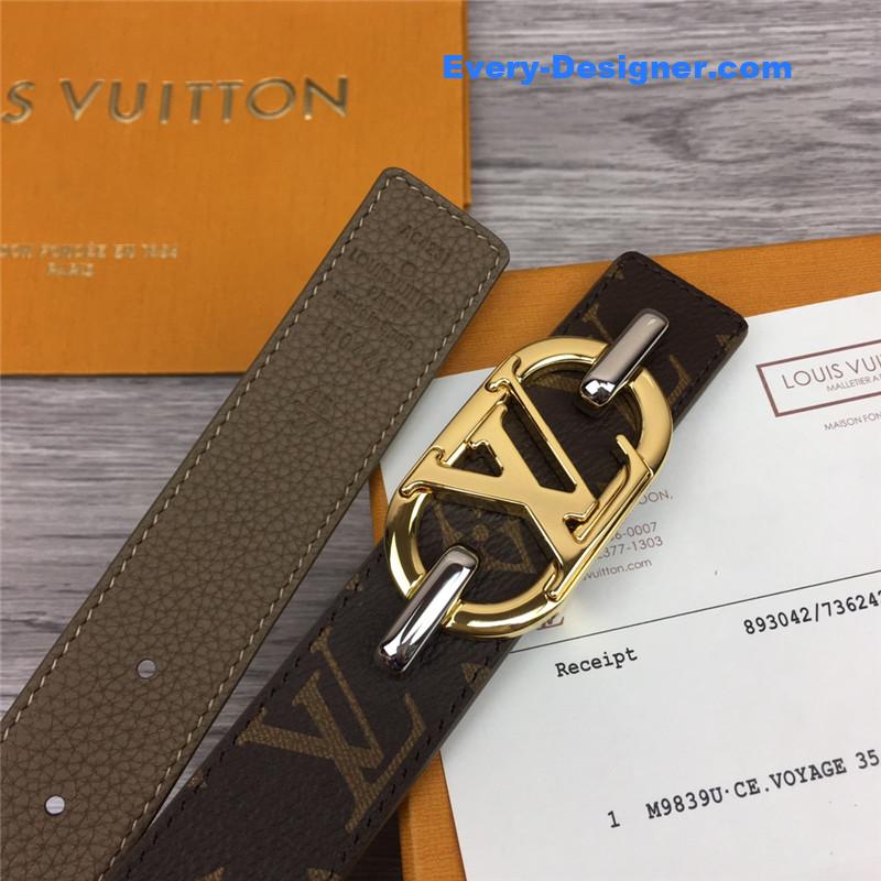 l0vis Vvtt0n lv logo buckle leather belt