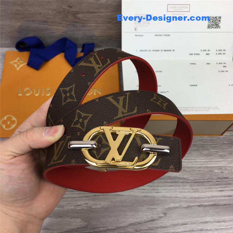 louis vuitton LV logo buckle leather belt