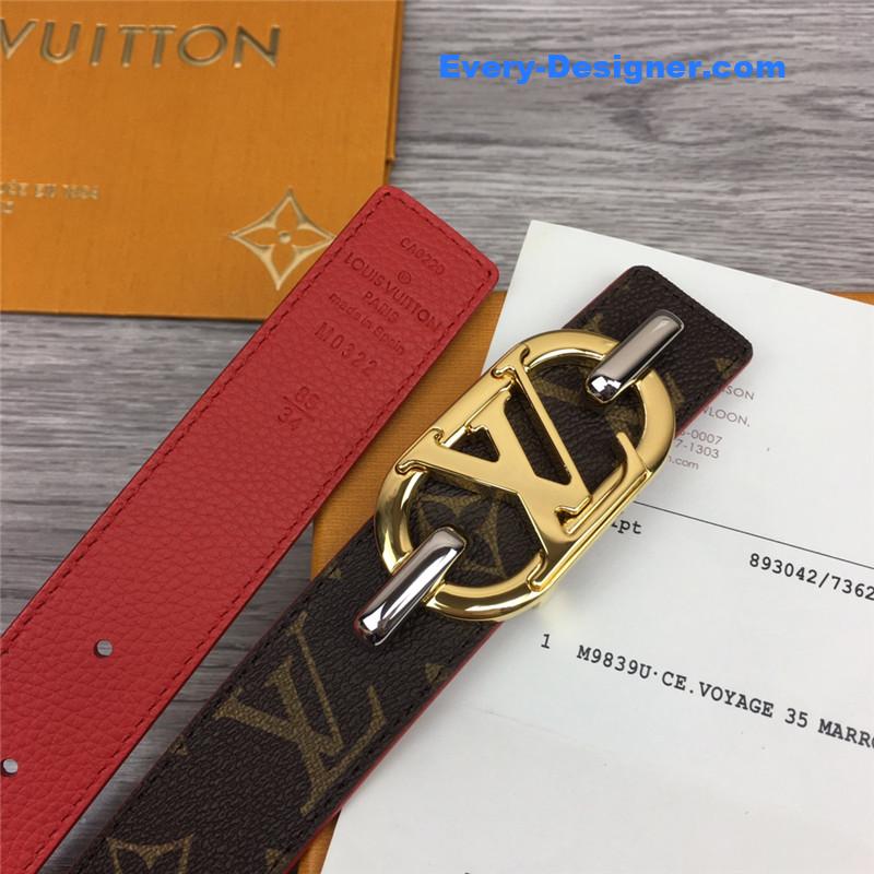 louis vuitton LV logo buckle leather belt
