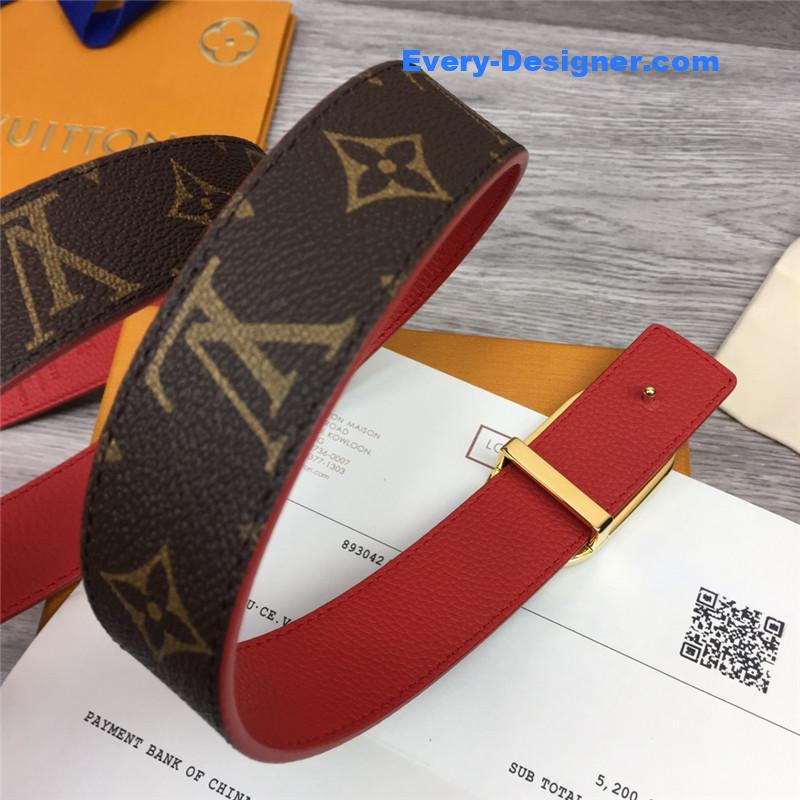 louis vuitton LV logo buckle leather belt