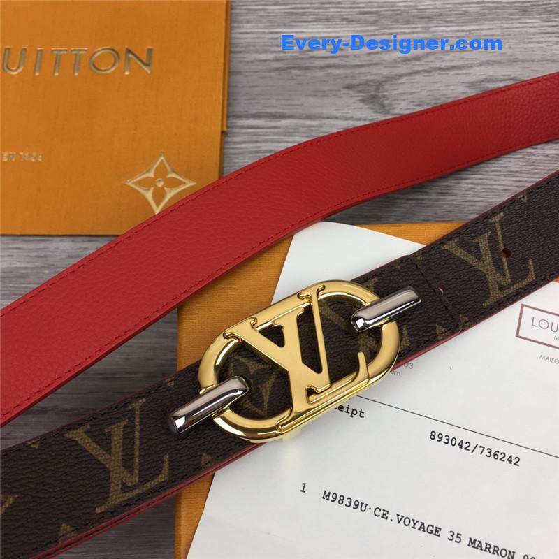 louis vuitton LV logo buckle leather belt