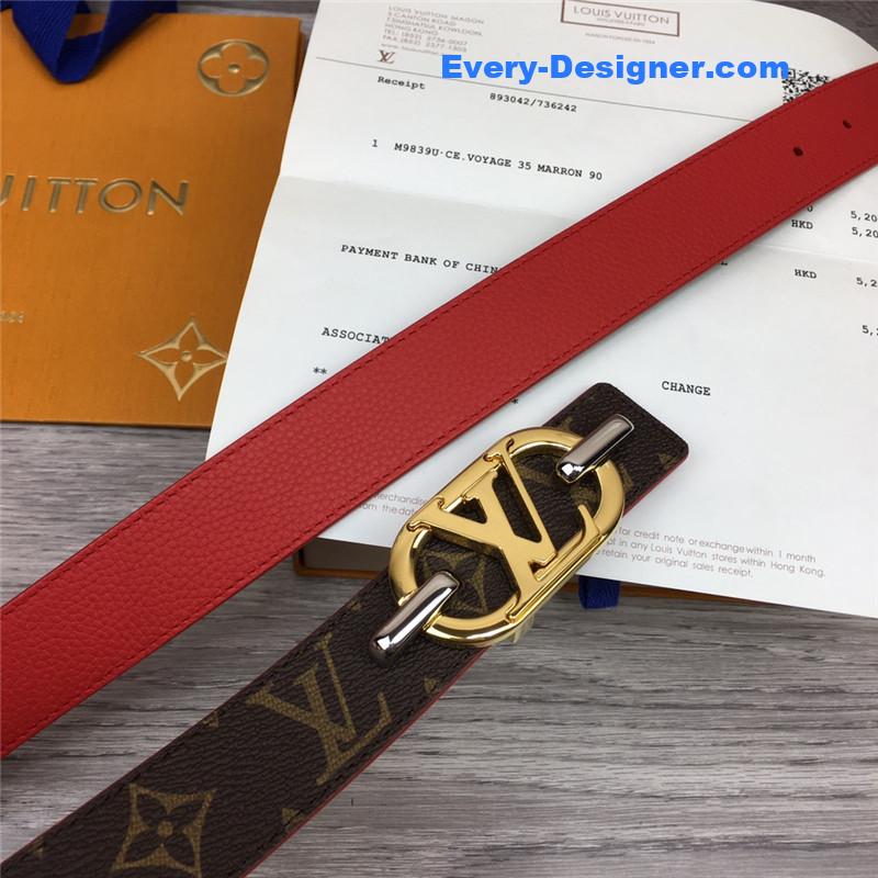 louis vuitton LV logo buckle leather belt