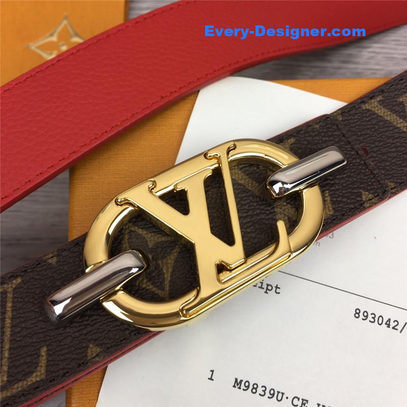 louis vuitton LV logo buckle leather belt