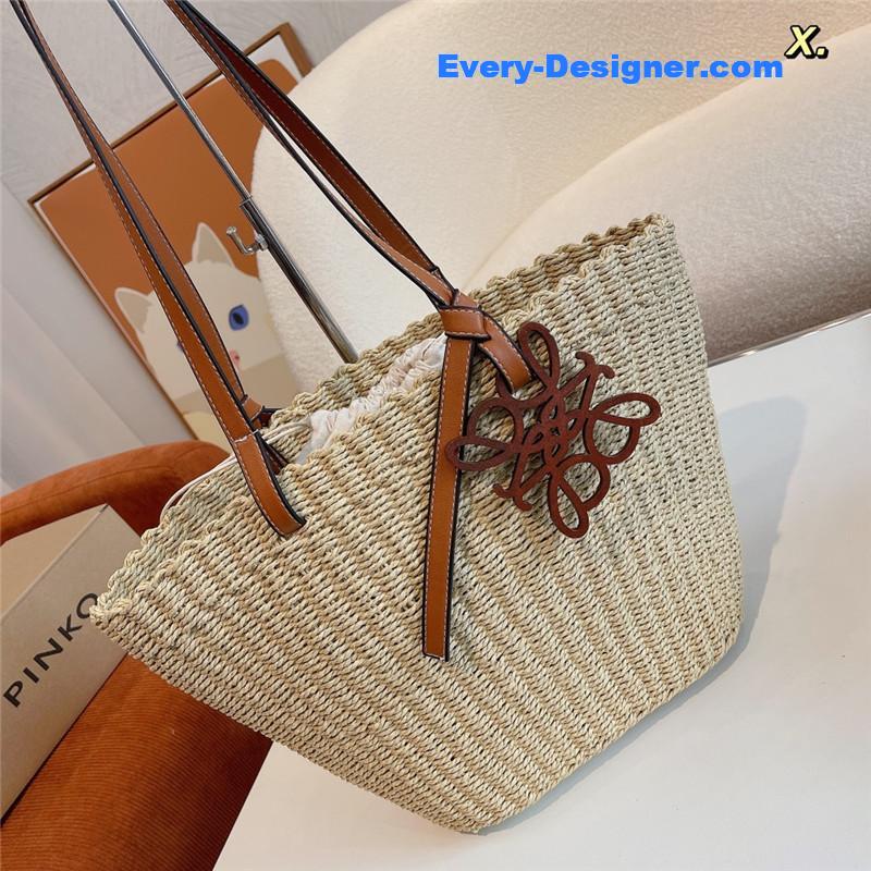 L0ew* straw bag x-tote
