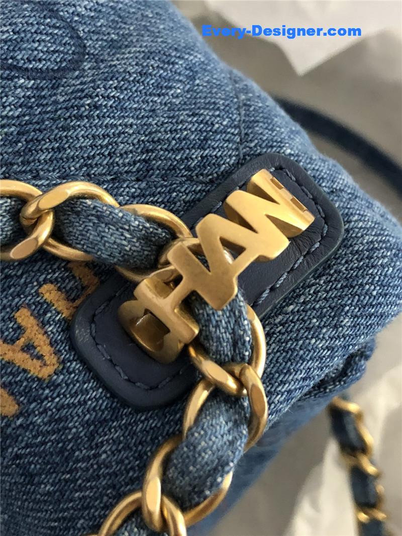 Chanel graffiti denim cf bag