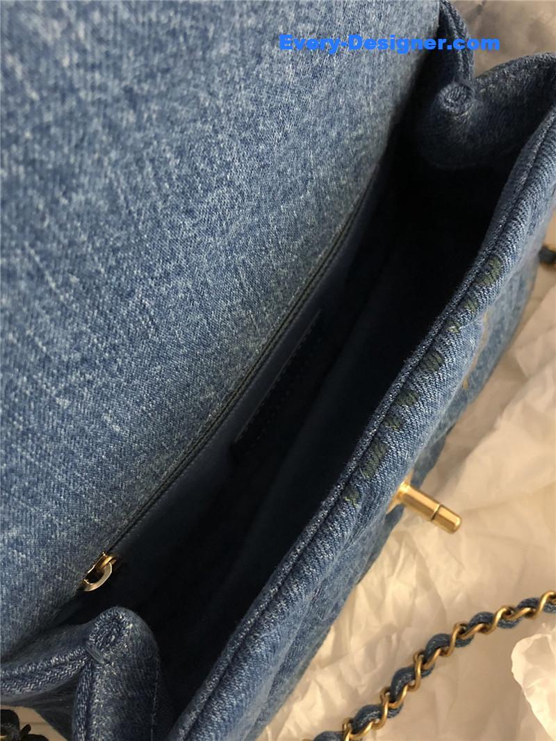 Chanel graffiti denim cf bag
