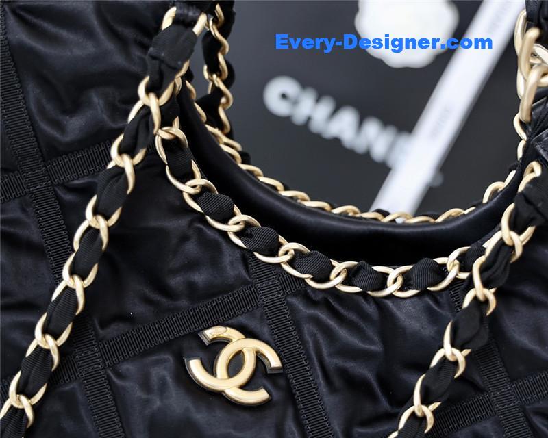 Ch**el black nylon shopping bag