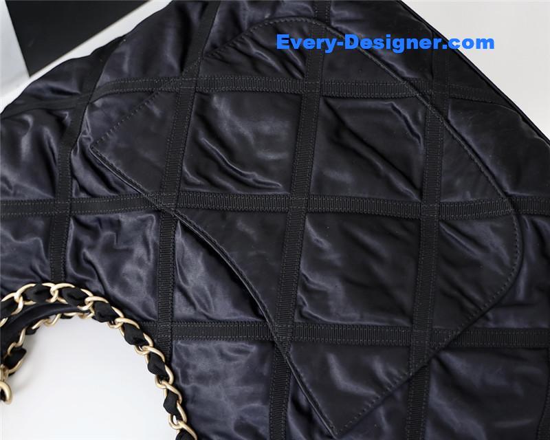 Ch**el black nylon shopping bag