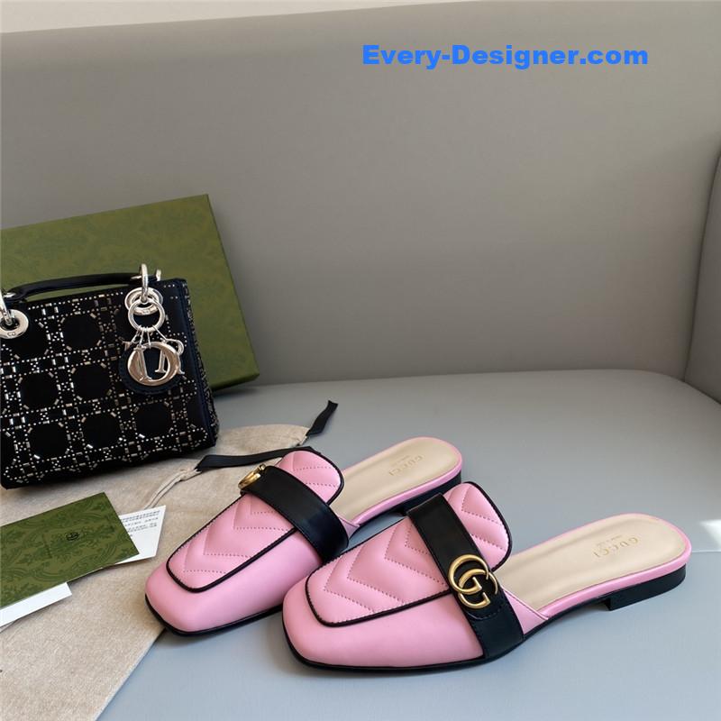 Gucci horsebit color block muller half slippers
