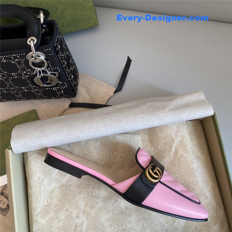 Gvc*1 horsebit color block muller half slippers