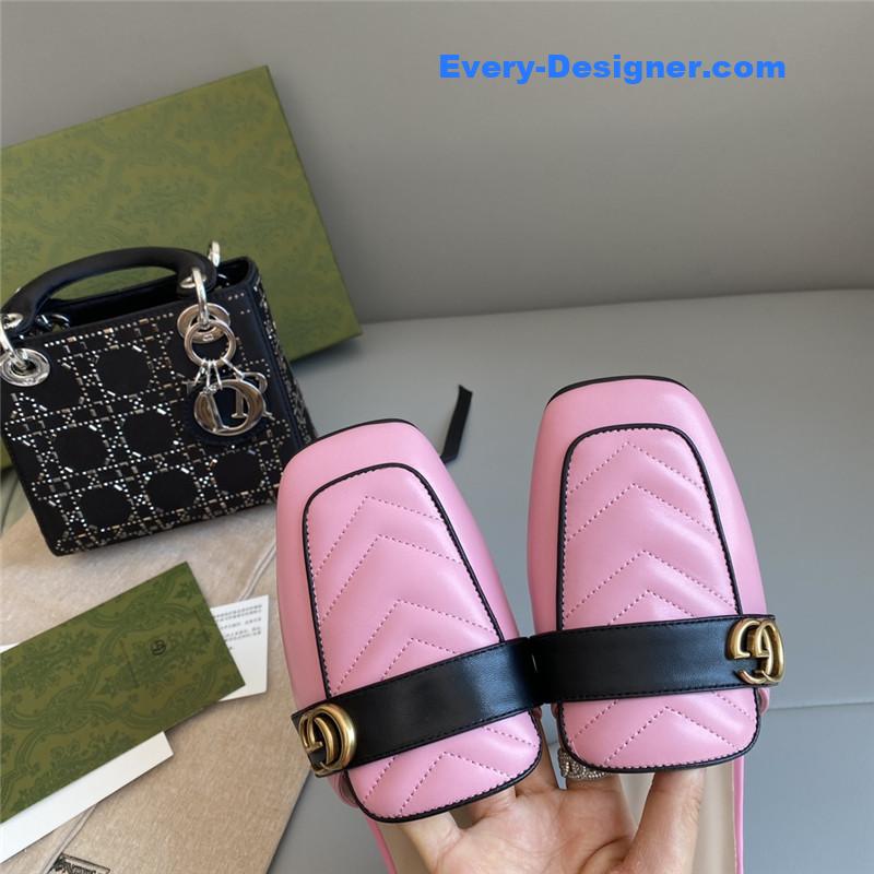 Gvc*1 horsebit color block muller half slippers