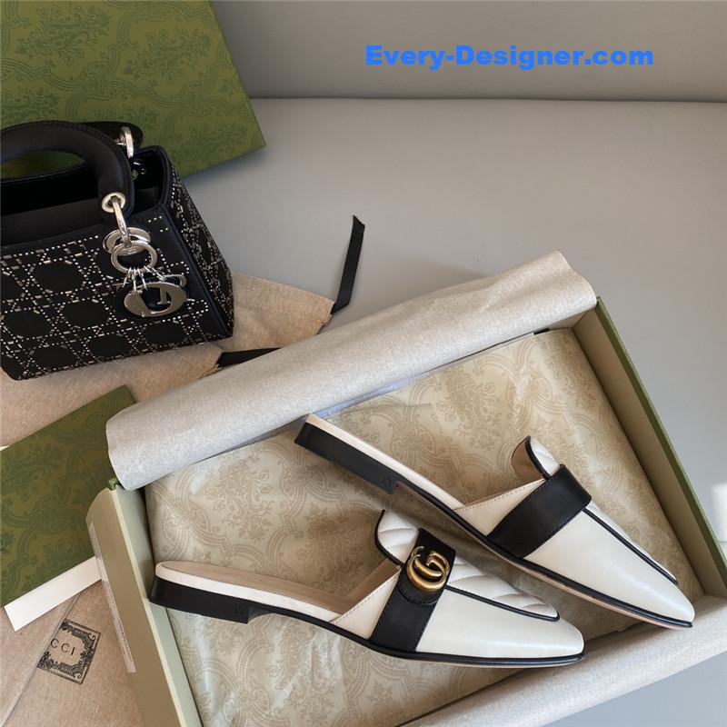 Gvc*1 horsebit color block muller half slippers