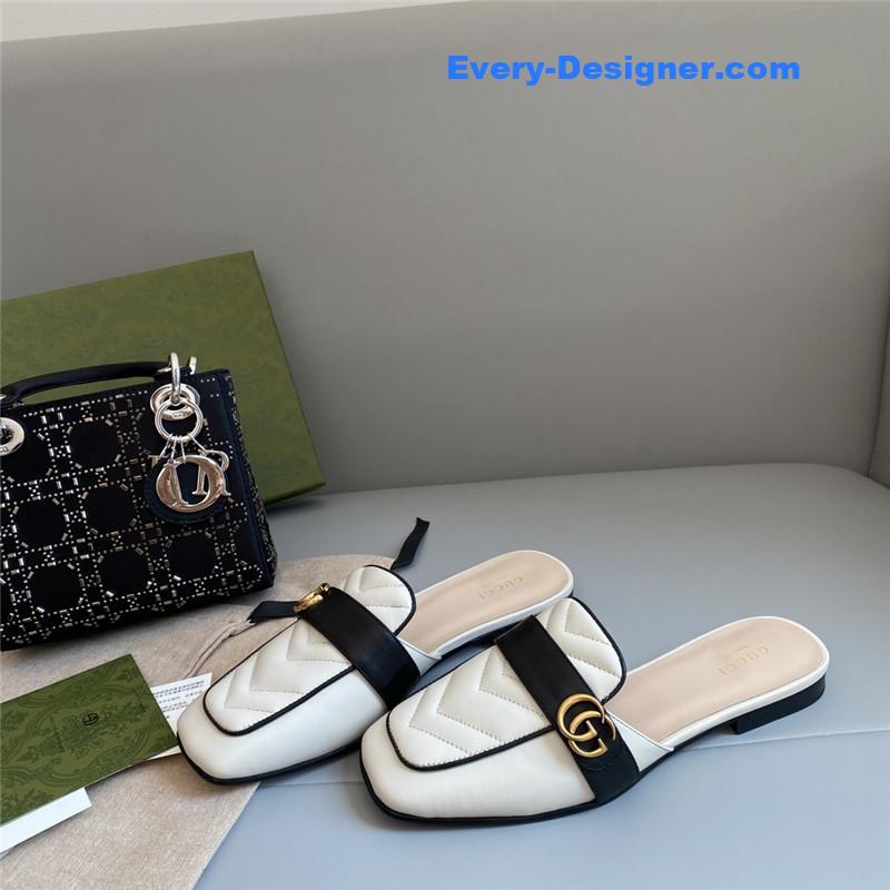 Gucci horsebit color block muller half slippers