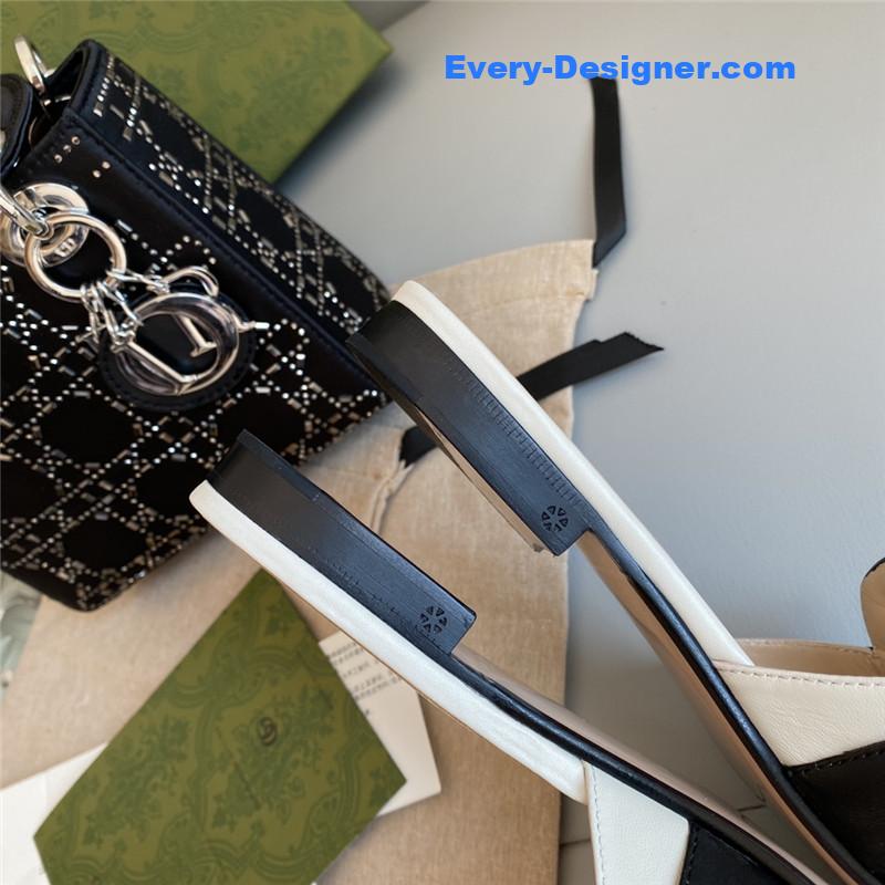 Gvc*1 horsebit color block muller half slippers