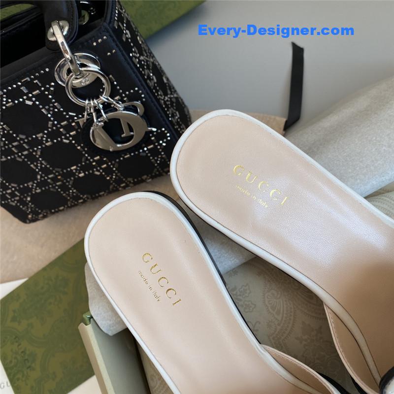 Gvc*1 horsebit color block muller half slippers