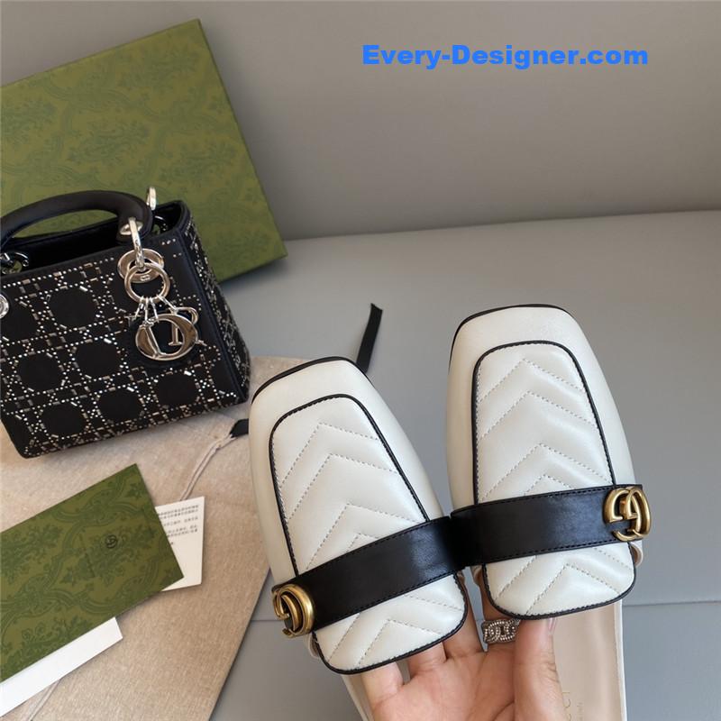 Gvc*1 horsebit color block muller half slippers