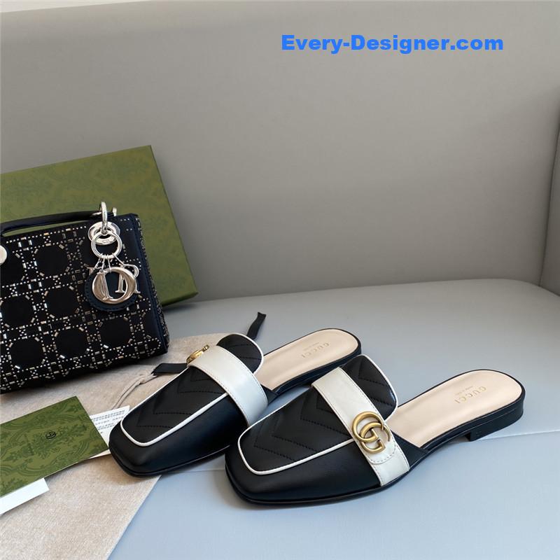 Gucci horsebit color block muller half slippers