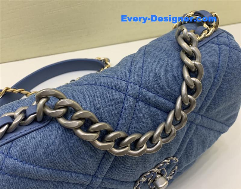 Ch**el denim light silver 19 bag