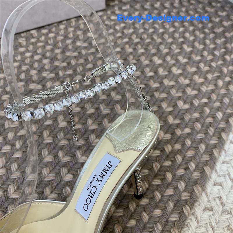 Jimmy Choo Silver Glitter Heels