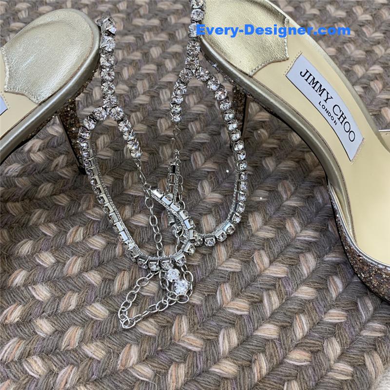 Jimmy Choo Silver Glitter Heels