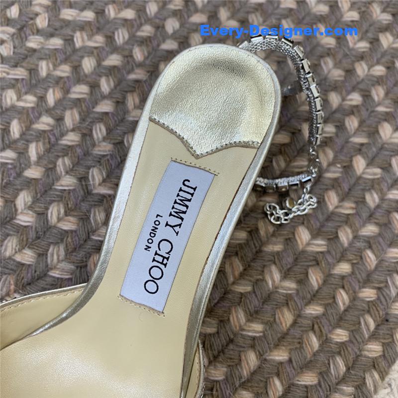 Jimmy Choo Silver Glitter Heels