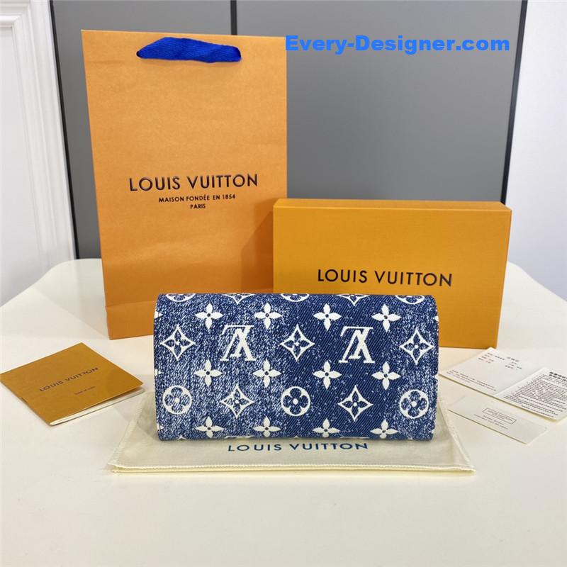l0vis Vvtt0n lv denim jacquard sarah wallet