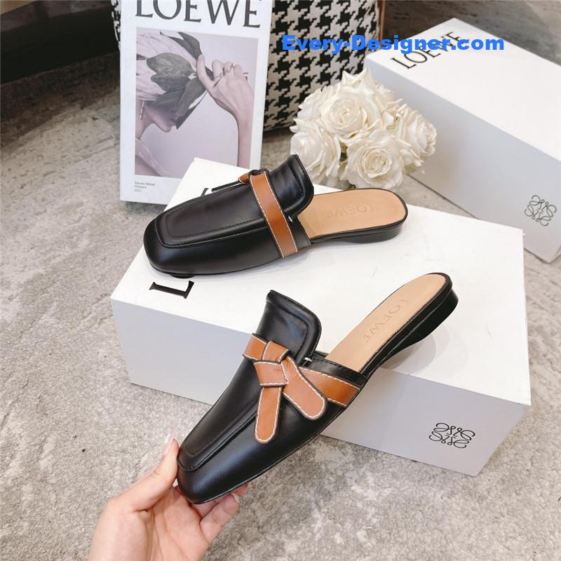 L0ew* bow mule slippers
