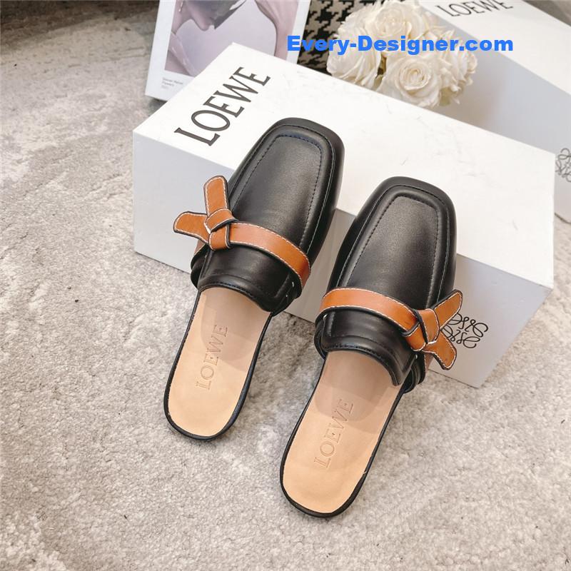 L0ew* bow mule slippers