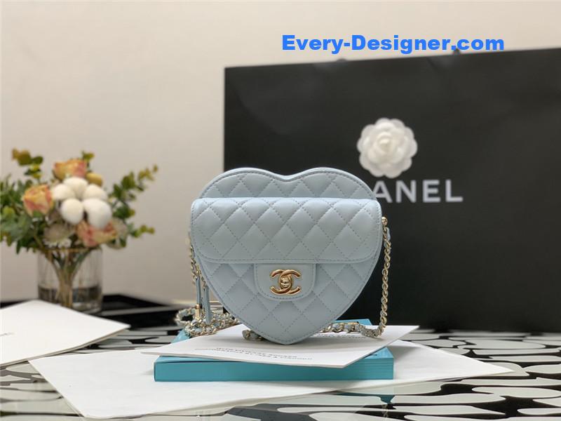 Chanel heart chain diamond bag