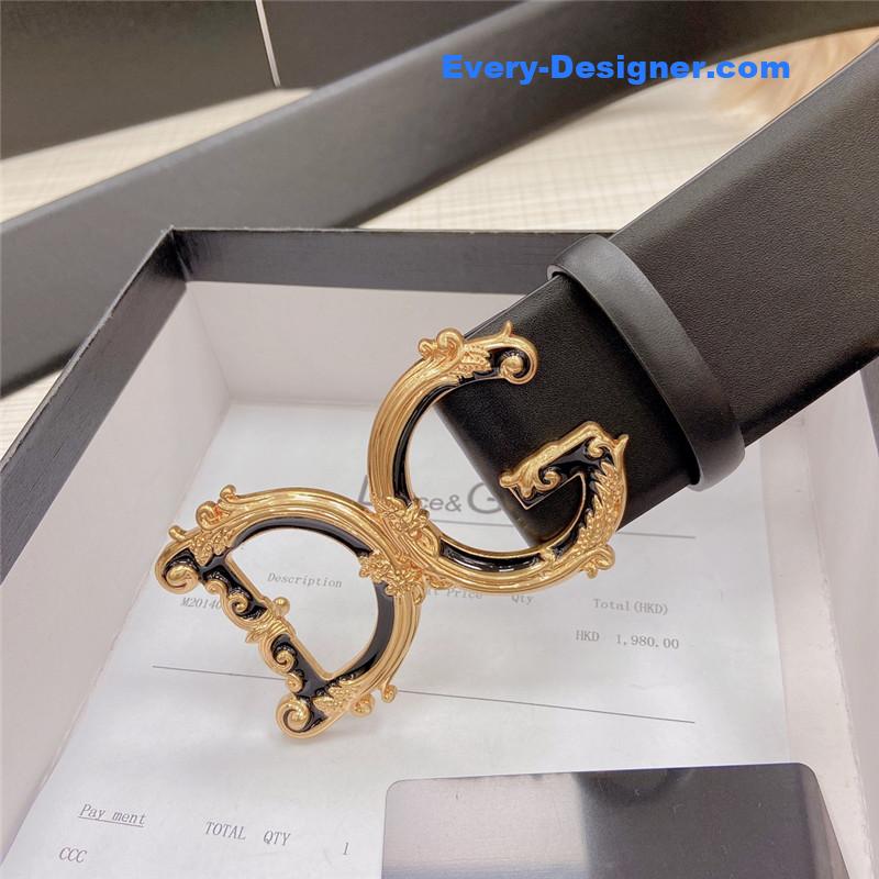 Dolce & Gabbana D&G logo leather belt