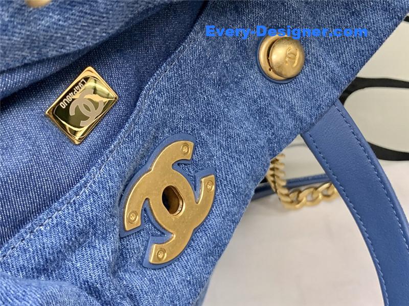 Ch**el graffiti denim shopping bag