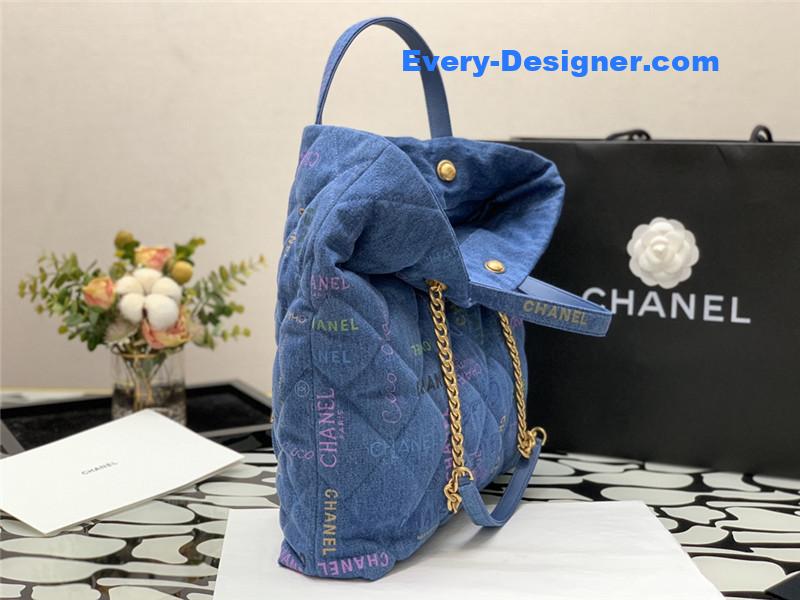 Ch**el graffiti denim shopping bag