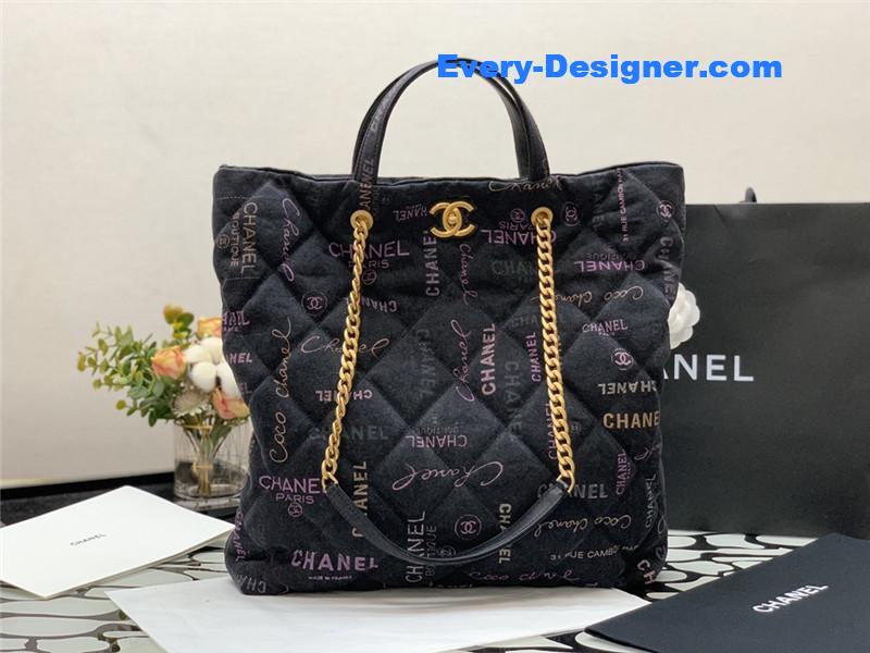 Chanel graffiti denim shopping bag
