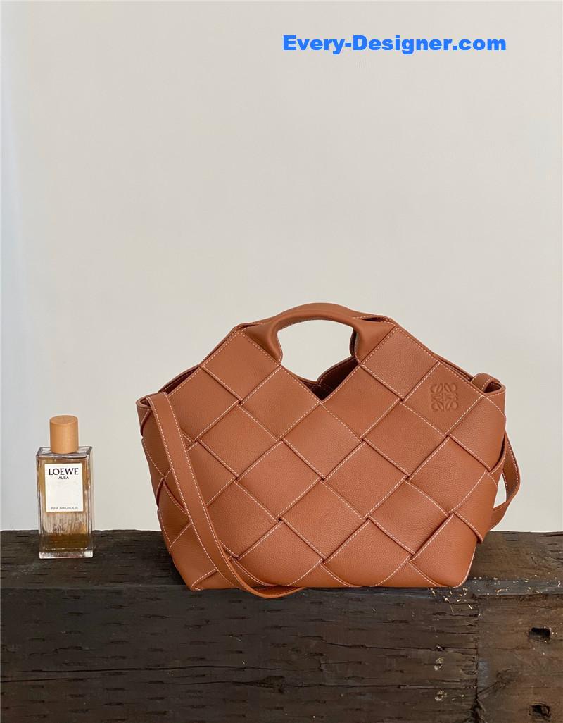 loewe woven basket gingham bag