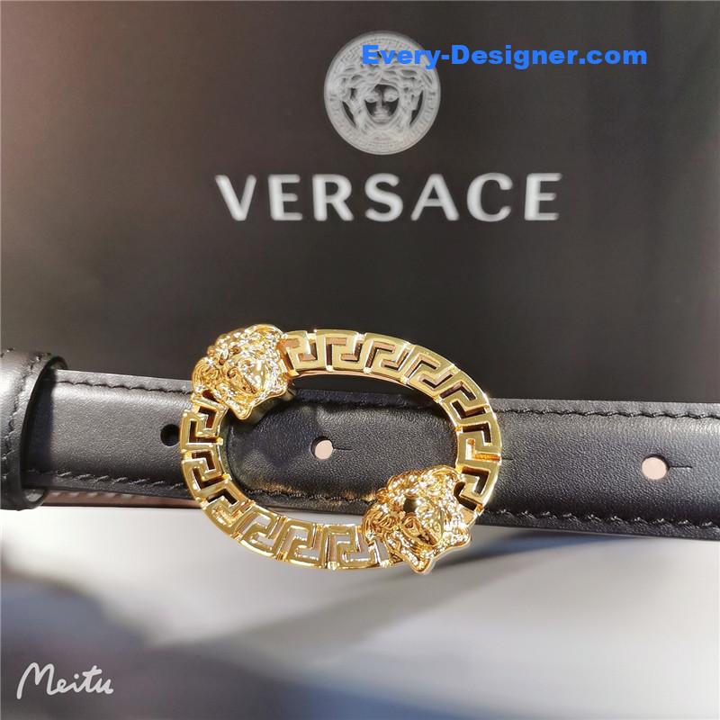 Versace 2.0 collar buckle rivet belt