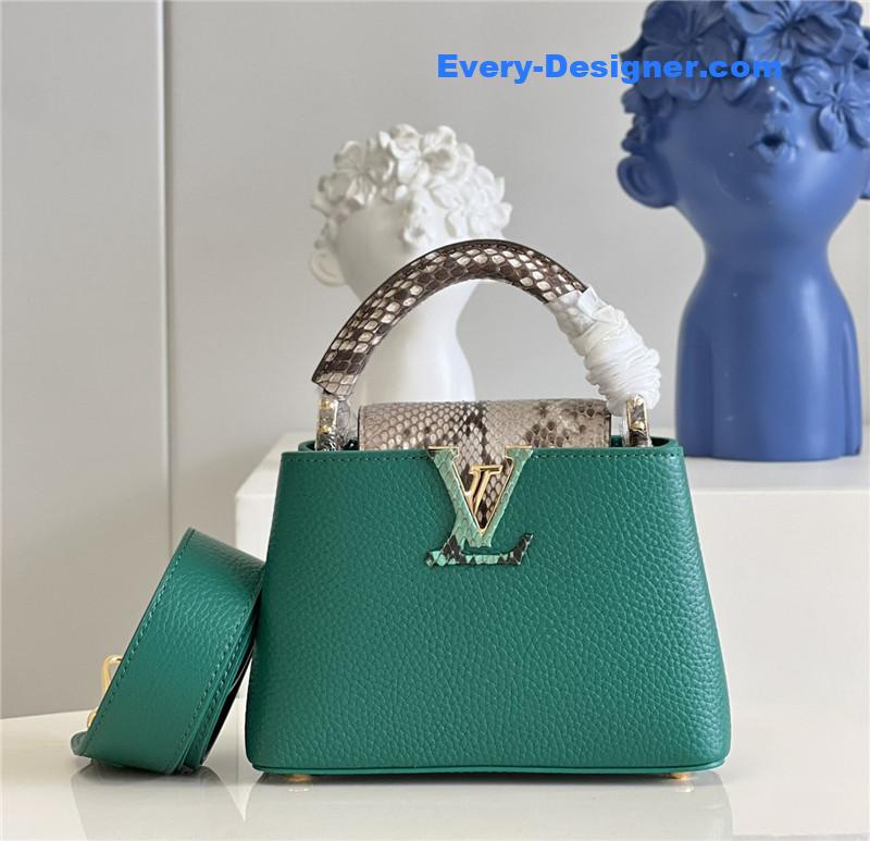 louis vuitton lv capucines mini bag green