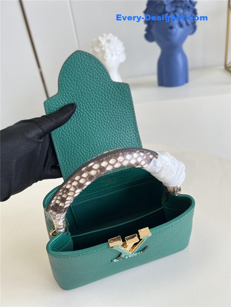 louis vuitton lv capucines mini bag green