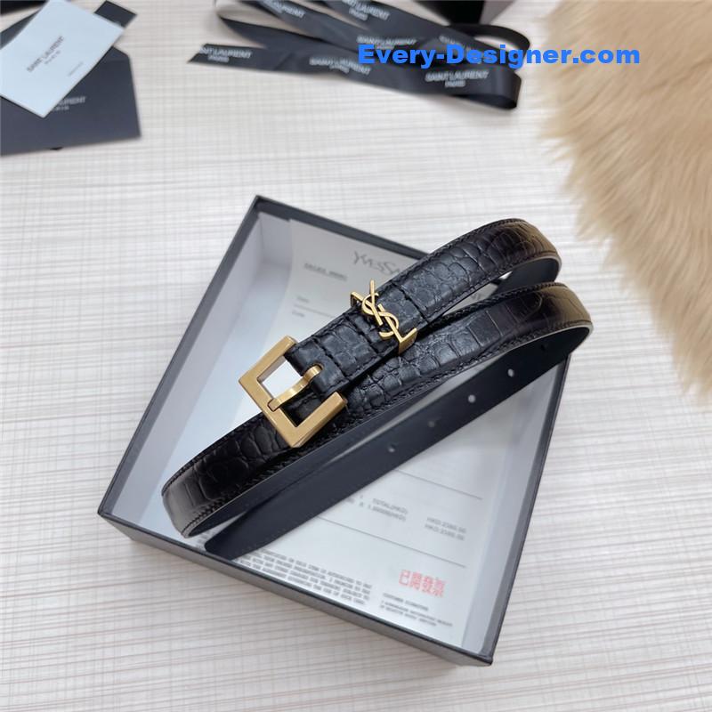 Y51 crocodile grain top layer leather belt