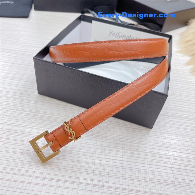 Y51 crocodile grain top layer leather belt