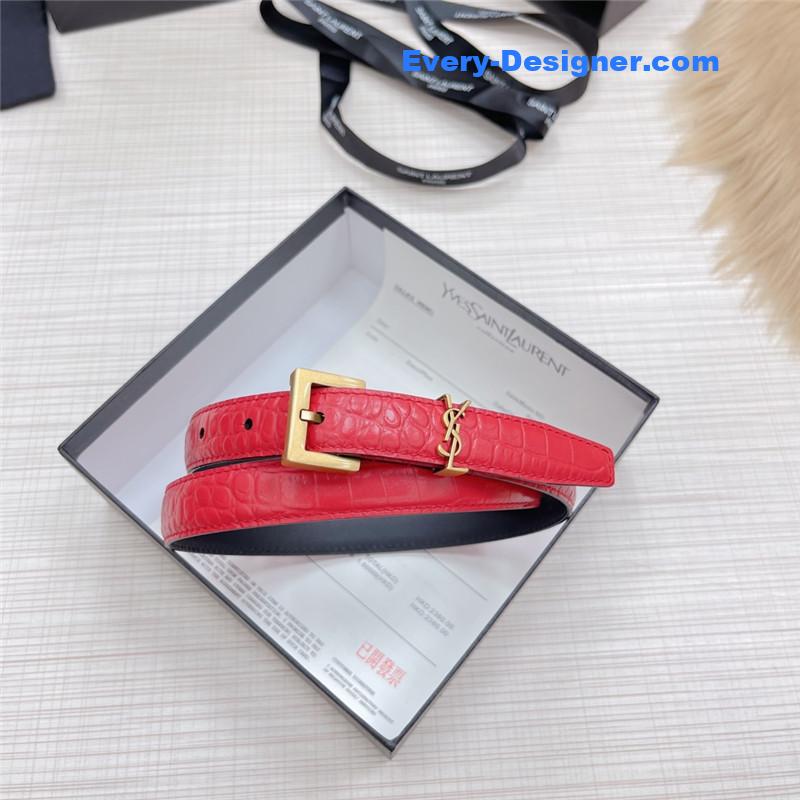 Y51 crocodile grain top layer leather belt