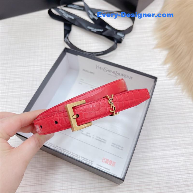 Y51 crocodile grain top layer leather belt