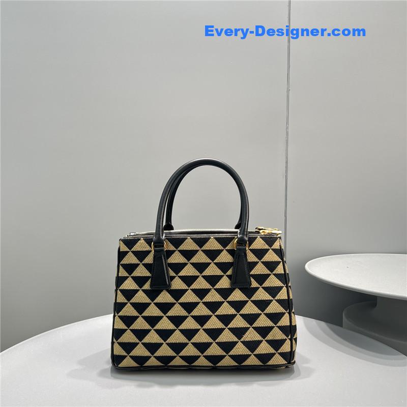 Pra*a galeria embroidered triangle check tote bag
