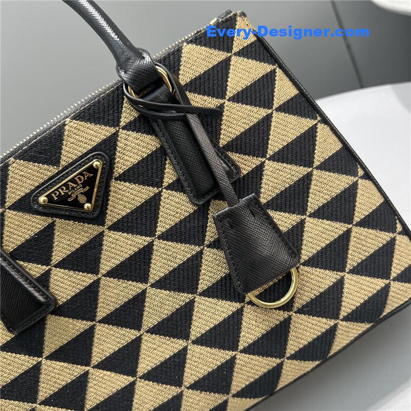 Pra*a galeria embroidered triangle check tote bag