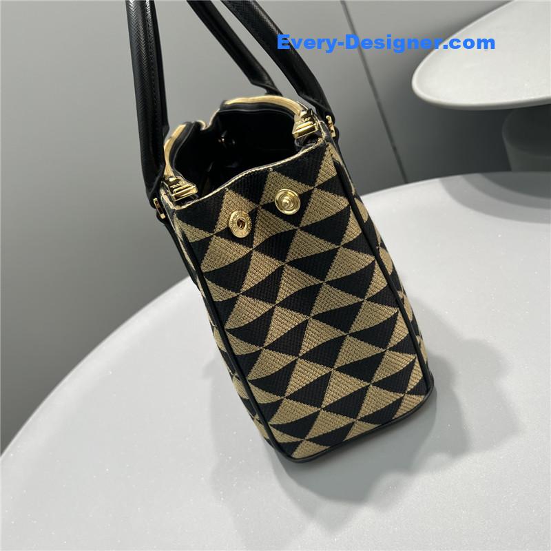 Pra*a galeria embroidered triangle check tote bag