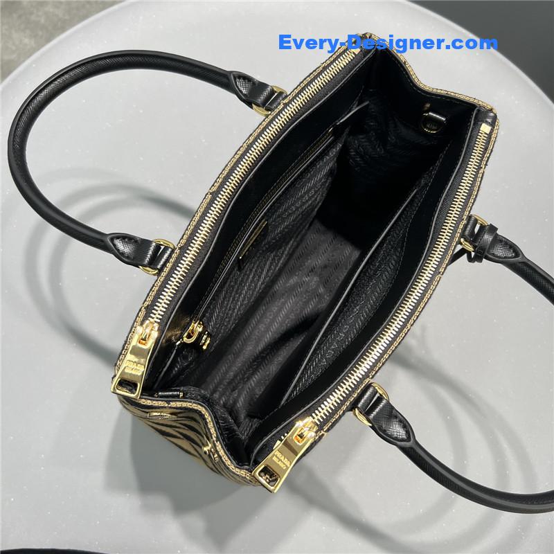 Pra*a galeria embroidered triangle check tote bag