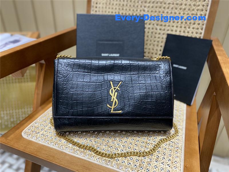 ysl kate crocodile embossed leather bag