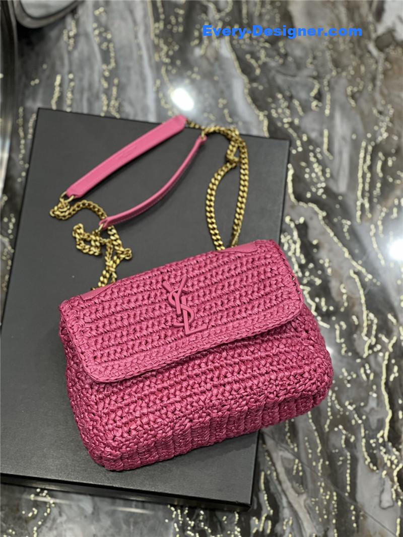 ysl niki raffia bag small